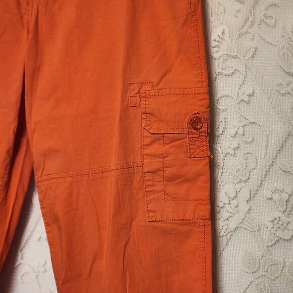 Caribbean Joe Cargo Capri Neony Orange Women Size 10 Summer - Picture 2 of 6